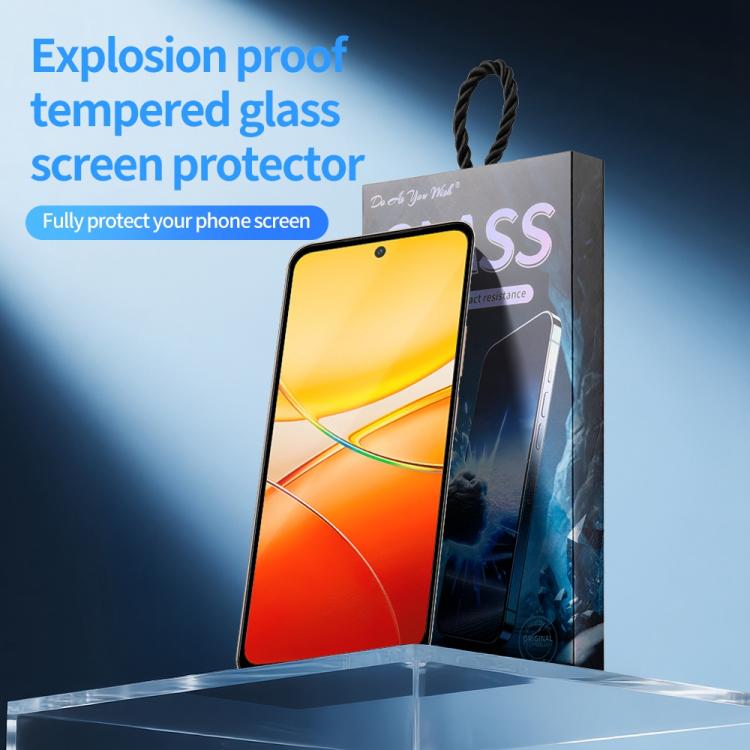 For vivo Y37 Pro Do As You Wish Silk Screen Printed HD Tempered Glass Film - Black