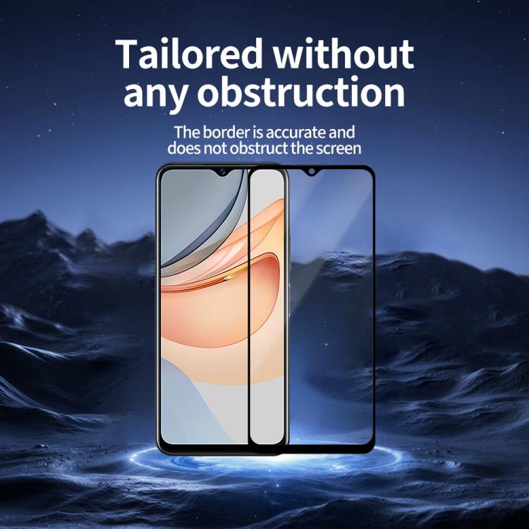 For vivo Y54s / Y55s Do As You Wish Silk Screen Printed HD Tempered Glass Film - Black
