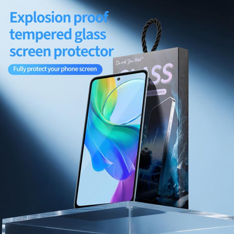 For vivo Y78 / Y78t Do As You Wish Silk Screen Printed HD Tempered Glass Film - Black