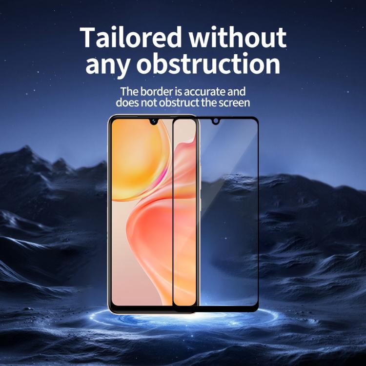 For vivo Y100A Do As You Wish Silk Screen Printed HD Tempered Glass Film - Black