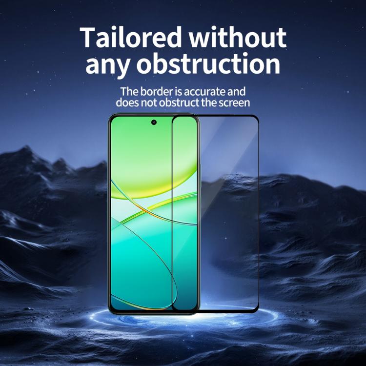 For vivo Y200e Do As You Wish Silk Screen Printed HD Tempered Glass Film - Black