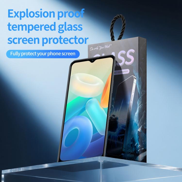 For vivo Y16 5pcs / Pack Do As You Wish Silk Screen Printed HD Tempered Glass Film - Black