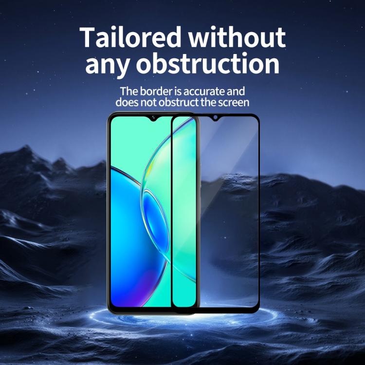 For vivo Y17s 5pcs / Pack Do As You Wish Silk Screen Printed HD Tempered Glass Film - Black