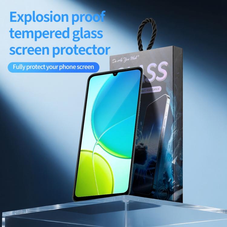 For vivo Y19 5pcs / Pack Do As You Wish Silk Screen Printed HD Tempered Glass Film - Black
