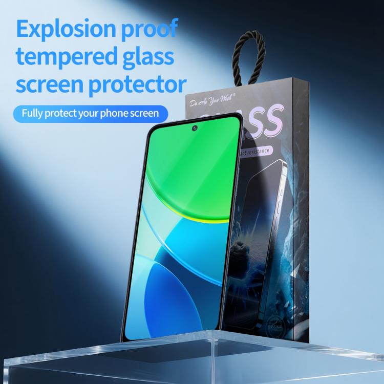 For vivo Y19s 5pcs / Pack Do As You Wish Silk Screen Printed HD Tempered Glass Film - Black