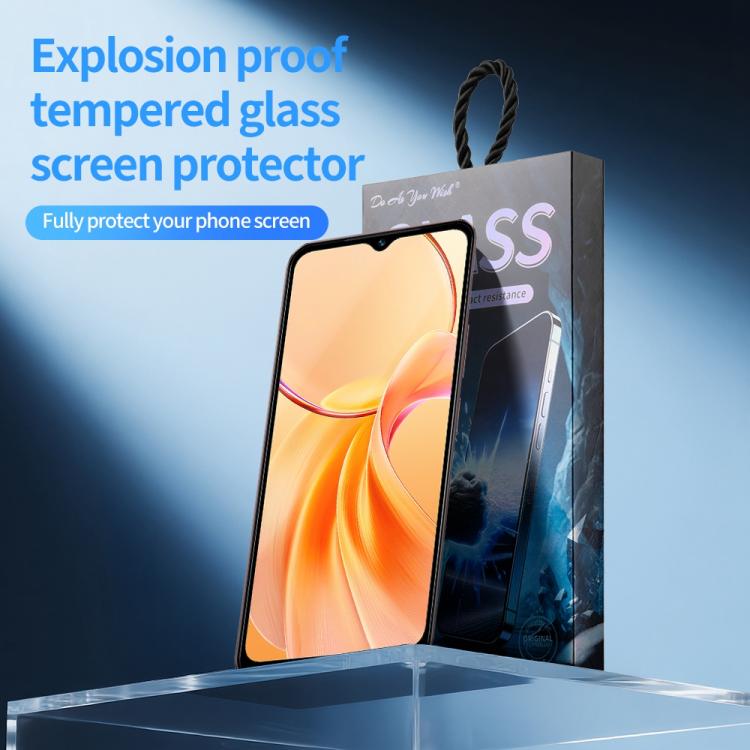 For vivo Y28s 5pcs / Pack Do As You Wish Silk Screen Printed HD Tempered Glass Film - Black
