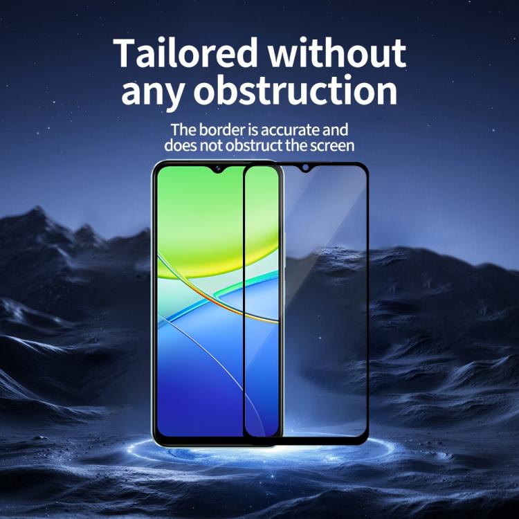 For vivo Y37m 5G 5pcs / Pack Do As You Wish Silk Screen Printed HD Tempered Glass Film - Black