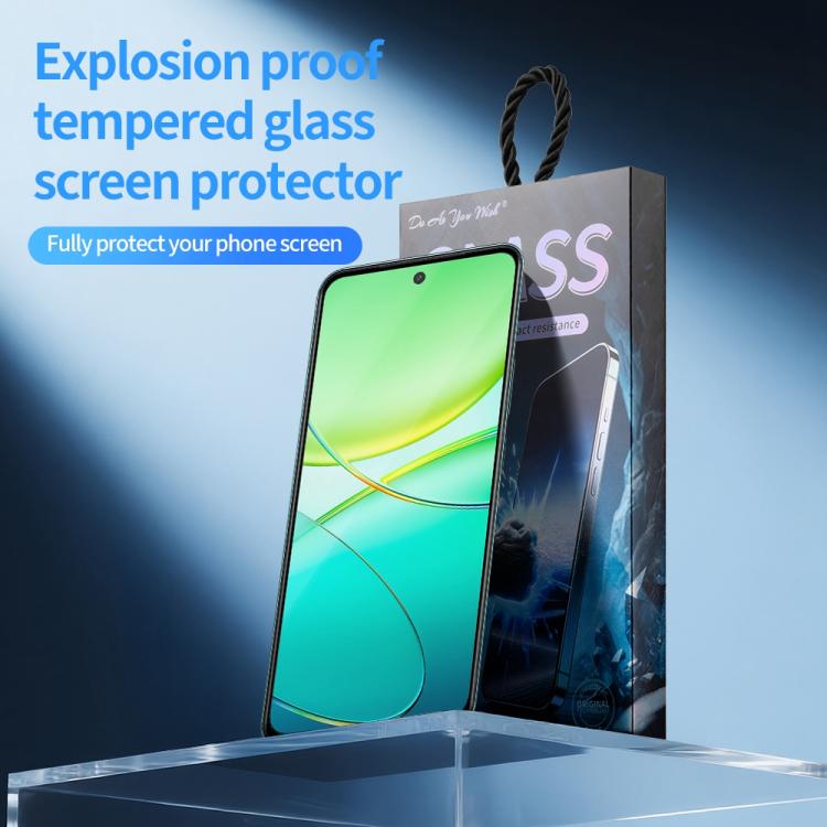 For vivo Y58 5pcs / Pack Do As You Wish Silk Screen Printed HD Tempered Glass Film - Black