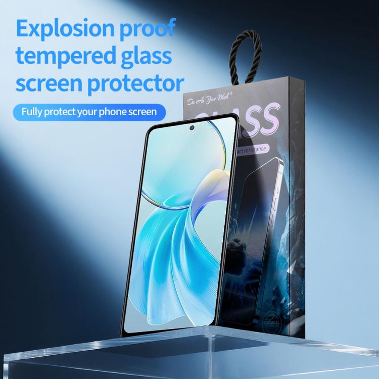 For vivo Y100i 5pcs / Pack Do As You Wish Silk Screen Printed HD Tempered Glass Film - Black