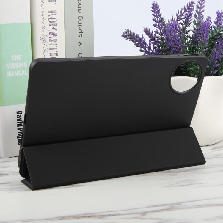 For Huawei MatePad Mini 2025 GEBEI 3-folding Holder Shockproof Flip Leather Tablet Case