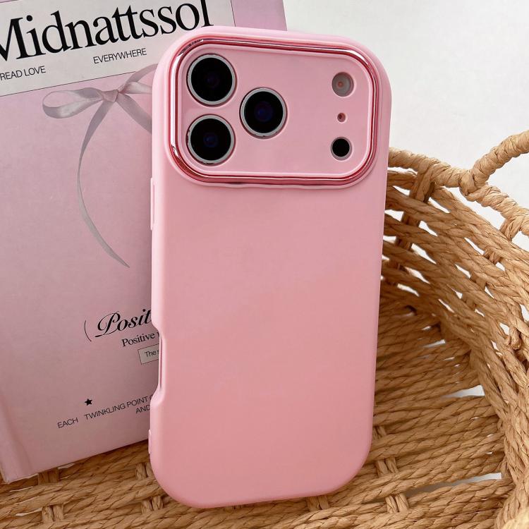 For iPhone 17 Pro Fat Dun Solid Color Metal Photo Frame TPU Phone Case