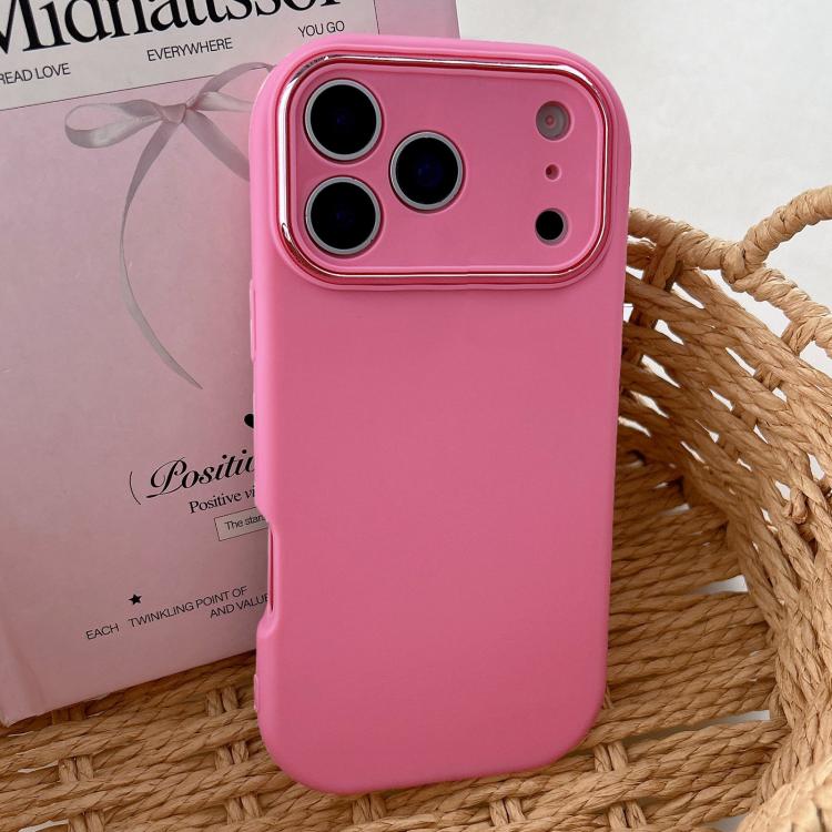 For iPhone 17 Pro Fat Dun Solid Color Metal Photo Frame TPU Phone Case