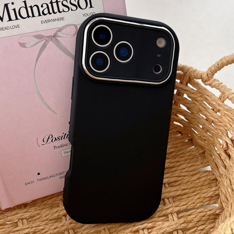 For iPhone 17 Pro Fat Dun Solid Color Metal Photo Frame TPU Phone Case