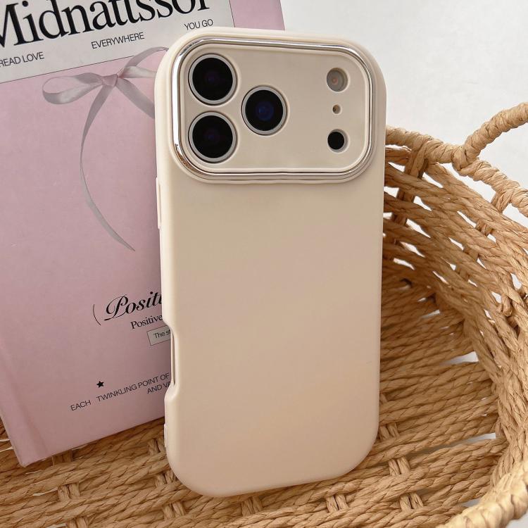For iPhone 17 Pro Fat Dun Solid Color Metal Photo Frame TPU Phone Case