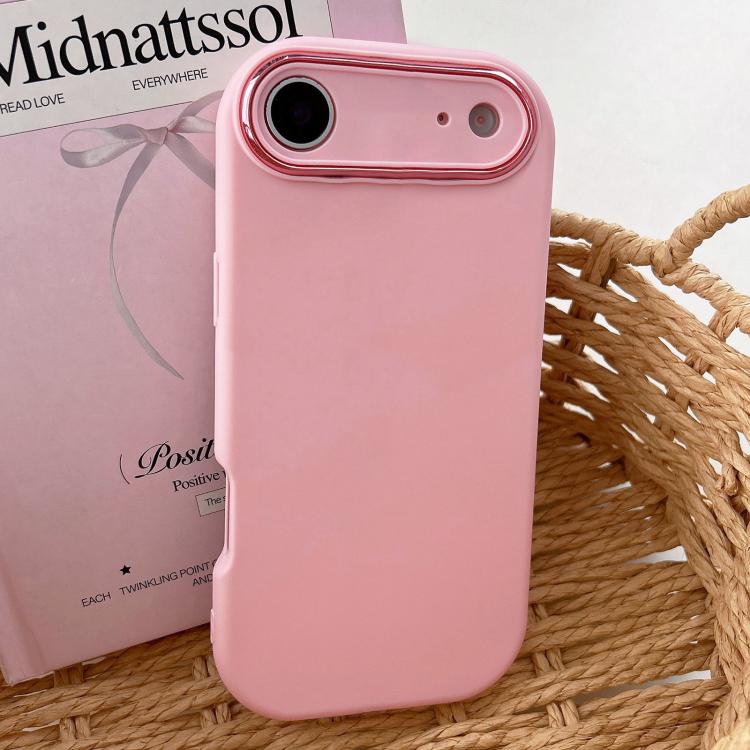 For iPhone Air Fat Dun Solid Color Metal Photo Frame TPU Phone Case
