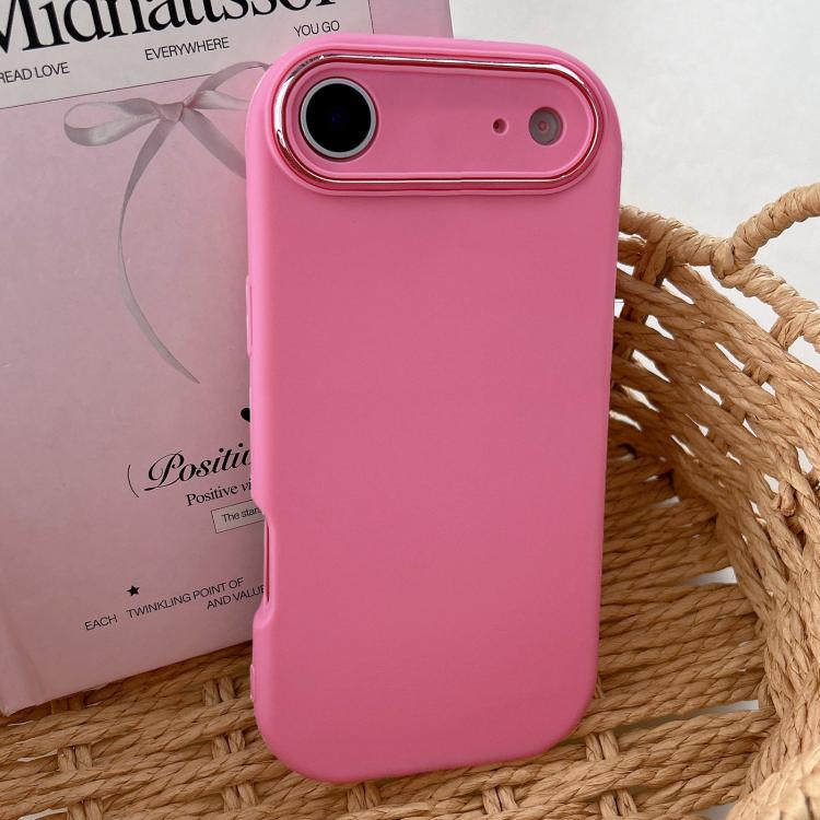 For iPhone Air Fat Dun Solid Color Metal Photo Frame TPU Phone Case