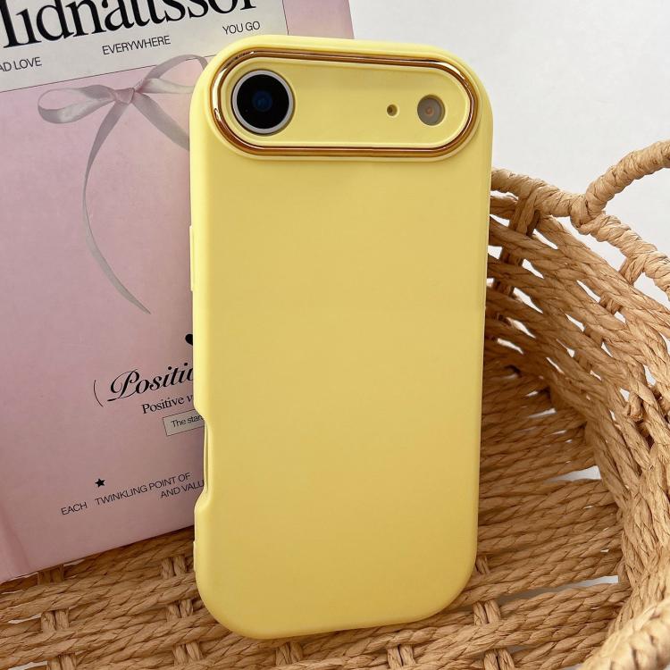 For iPhone Air Fat Dun Solid Color Metal Photo Frame TPU Phone Case