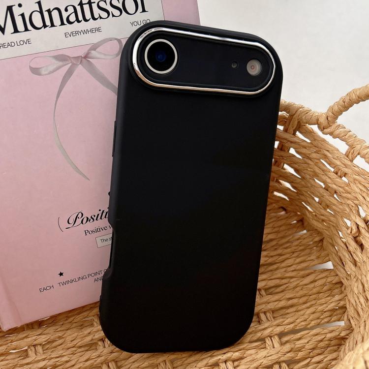 For iPhone Air Fat Dun Solid Color Metal Photo Frame TPU Phone Case