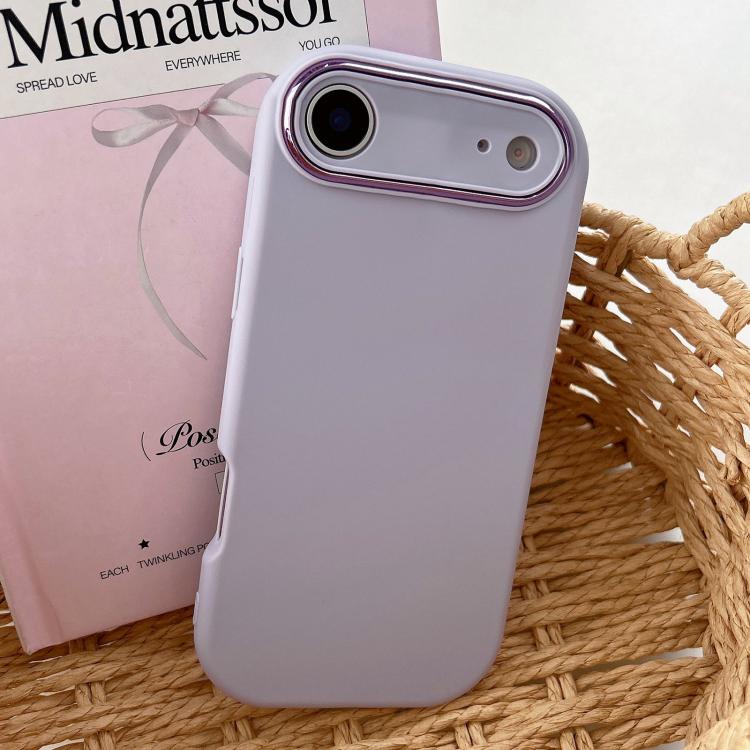 For iPhone Air Fat Dun Solid Color Metal Photo Frame TPU Phone Case