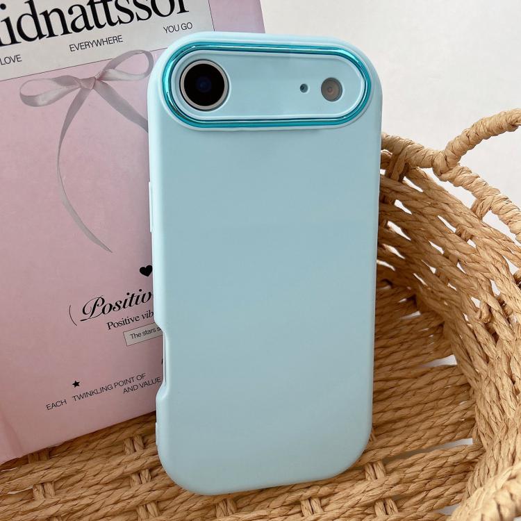 For iPhone Air Fat Dun Solid Color Metal Photo Frame TPU Phone Case