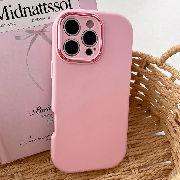 For iPhone 16 Pro Max Fat Dun Solid Color Metal Photo Frame TPU Phone Case