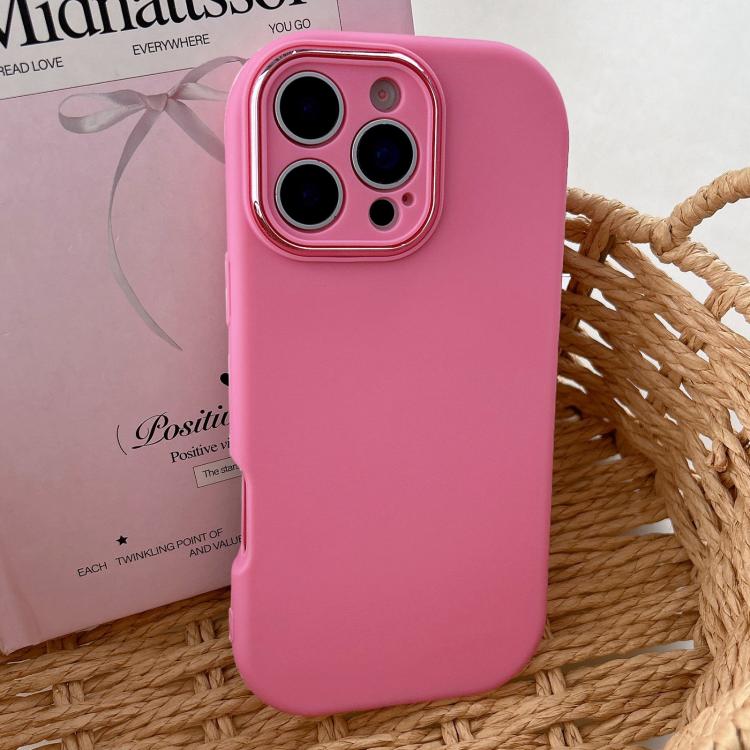 For iPhone 16 Pro Max Fat Dun Solid Color Metal Photo Frame TPU Phone Case