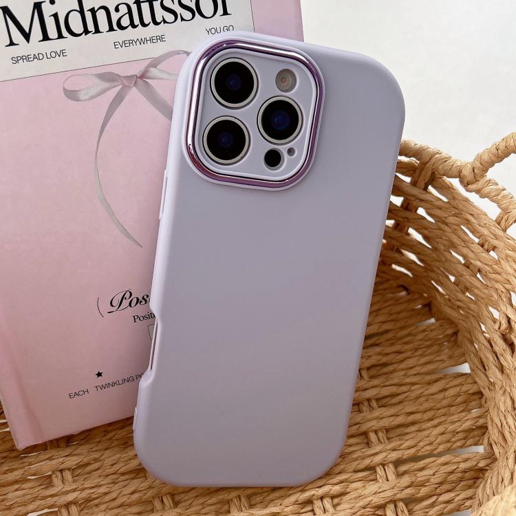 For iPhone 16 Pro Max Fat Dun Solid Color Metal Photo Frame TPU Phone Case