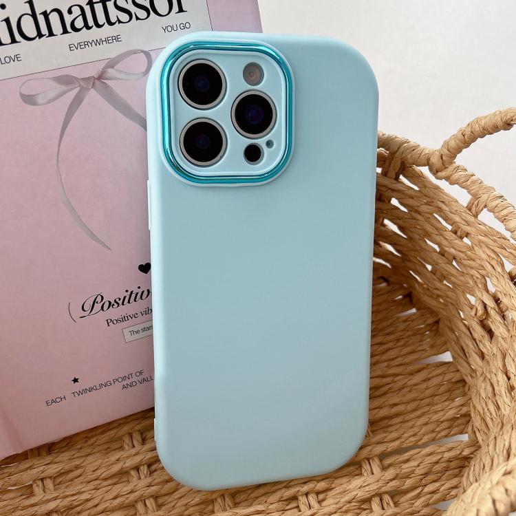 For iPhone 14 Pro Max Fat Dun Solid Color Metal Photo Frame TPU Phone Case
