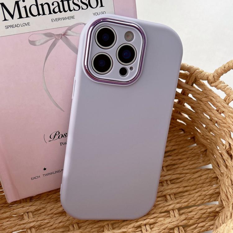 For iPhone 13 Pro Max Fat Dun Solid Color Metal Photo Frame TPU Phone Case
