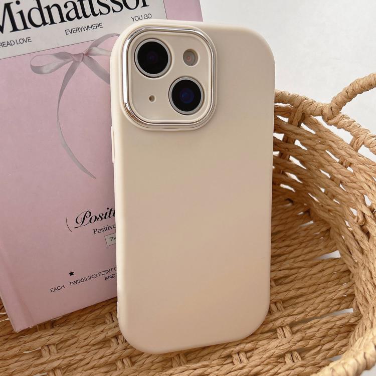 For iPhone 13 Fat Dun Solid Color Metal Photo Frame TPU Phone Case