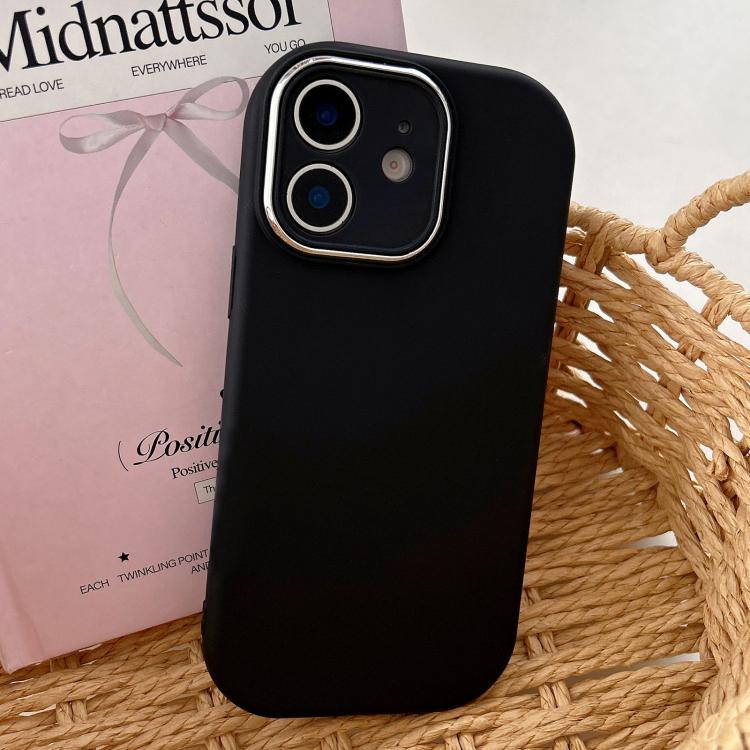 For iPhone 12 Fat Dun Solid Color Metal Photo Frame TPU Phone Case
