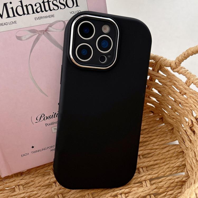 For iPhone 12 Pro Fat Dun Solid Color Metal Photo Frame TPU Phone Case