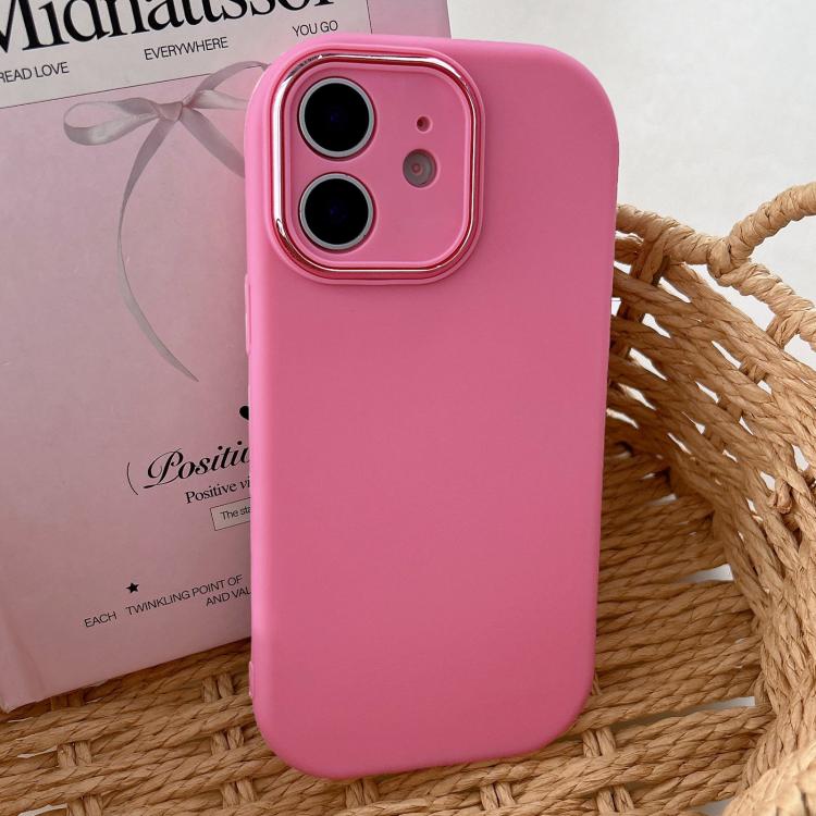 For iPhone 11 Fat Dun Solid Color Metal Photo Frame TPU Phone Case