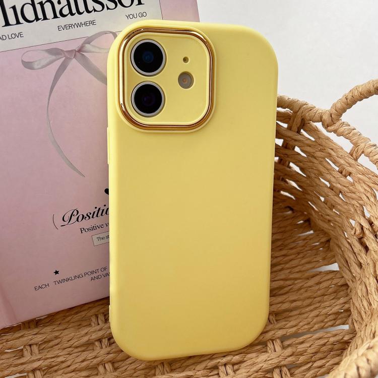 For iPhone 11 Fat Dun Solid Color Metal Photo Frame TPU Phone Case