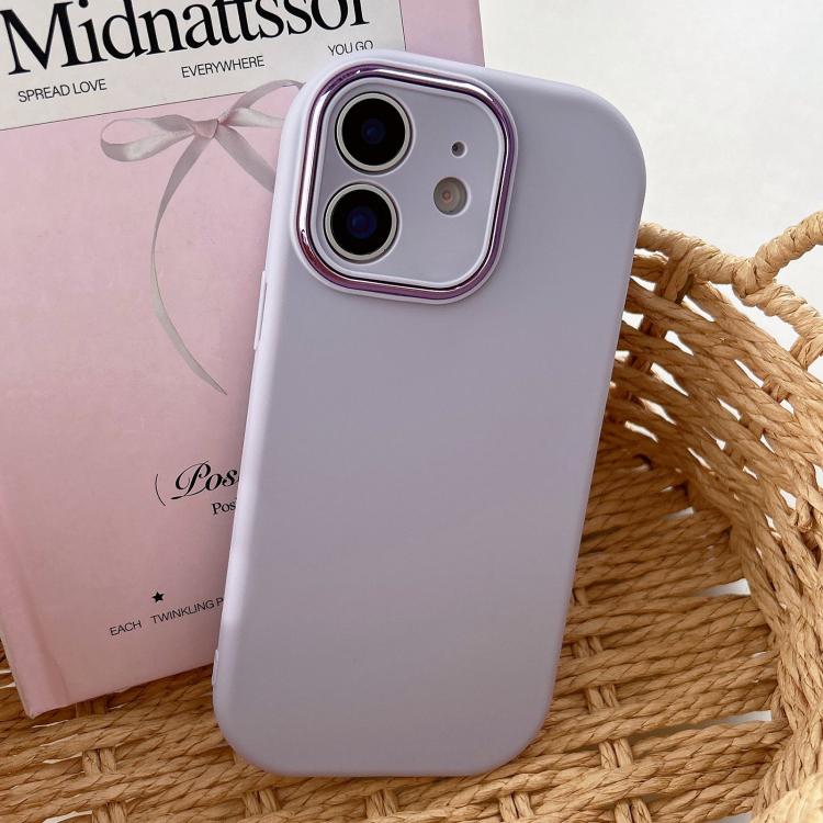 For iPhone 11 Fat Dun Solid Color Metal Photo Frame TPU Phone Case