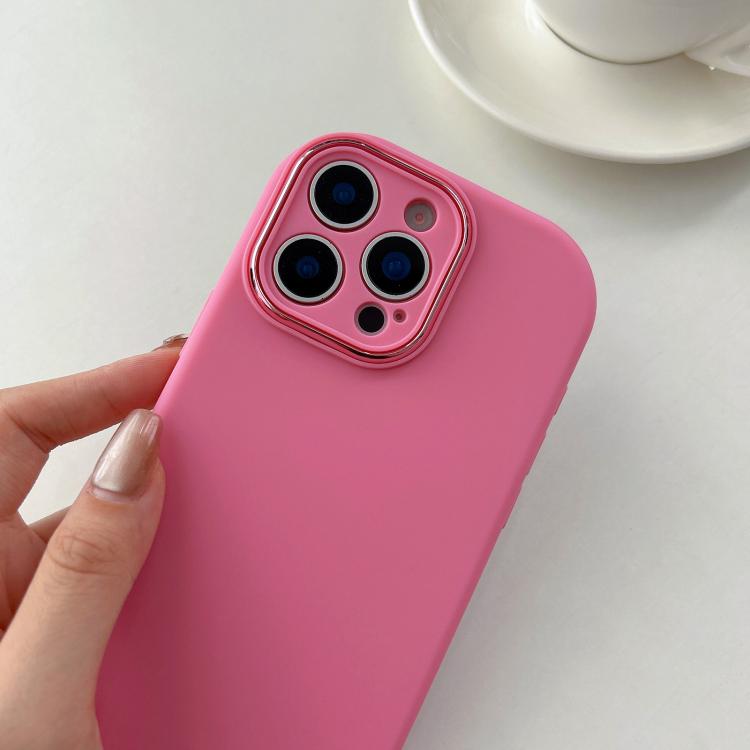 For iPhone 16 Pro Fat Dun Solid Color Metal Photo Frame TPU Phone Case