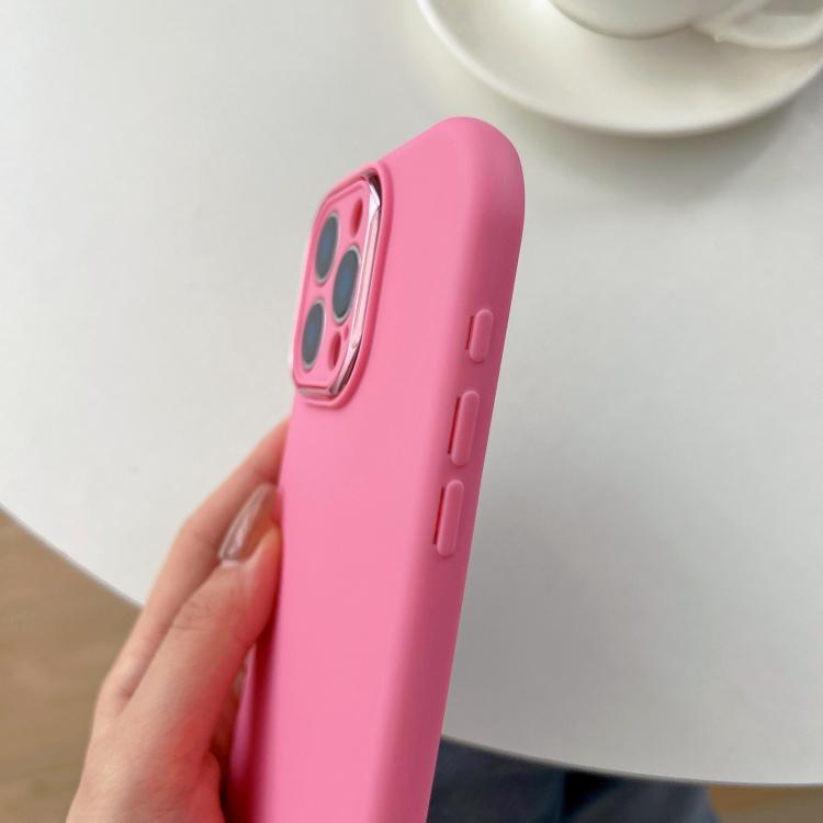 For iPhone 17 Fat Dun Solid Color Metal Photo Frame TPU Phone Case