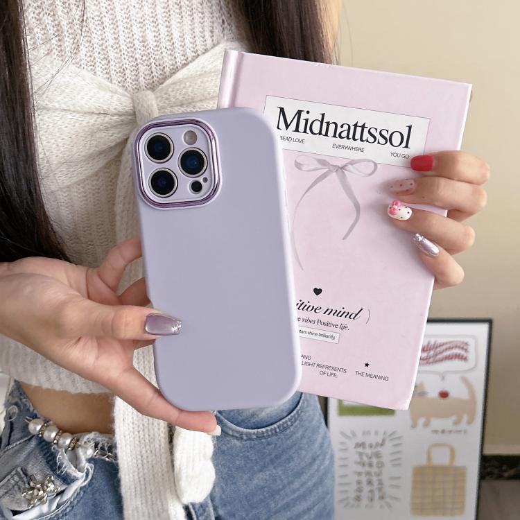 For iPhone 16 Pro Fat Dun Solid Color Metal Photo Frame TPU Phone Case