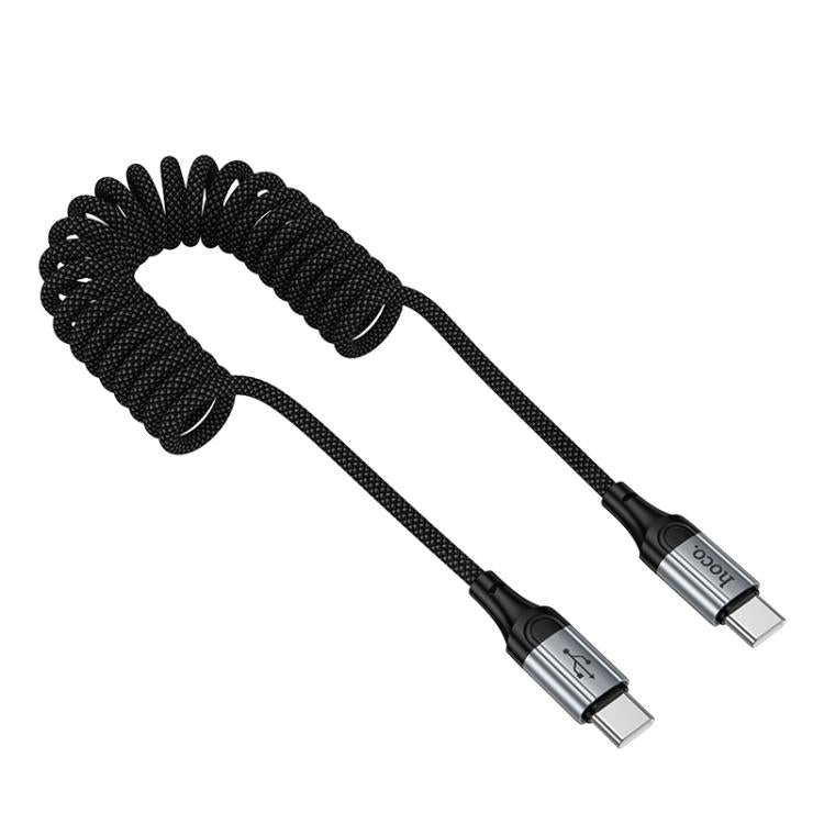 hoco X121 Nuevo 60W Fast Charging Type-C to Type-C Spring Braided Data Cable - Black