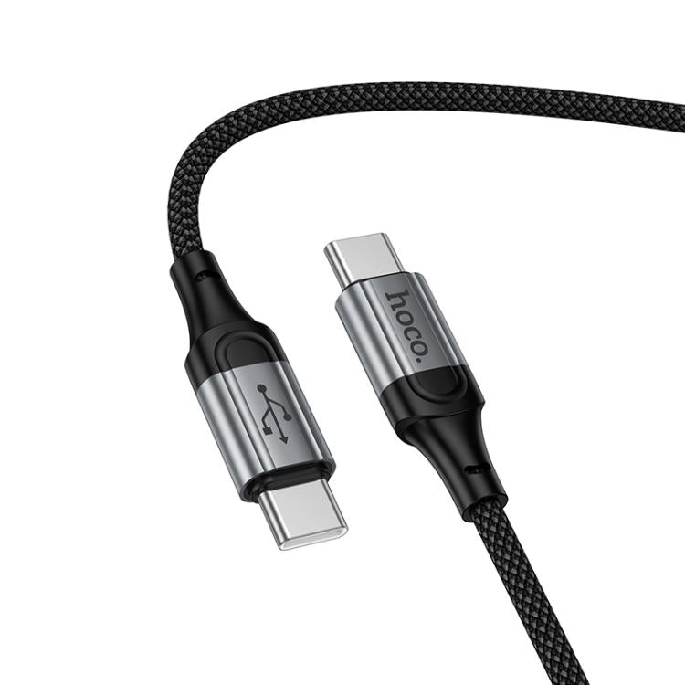 hoco X121 Nuevo 60W Fast Charging Type-C to Type-C Spring Braided Data Cable - Black