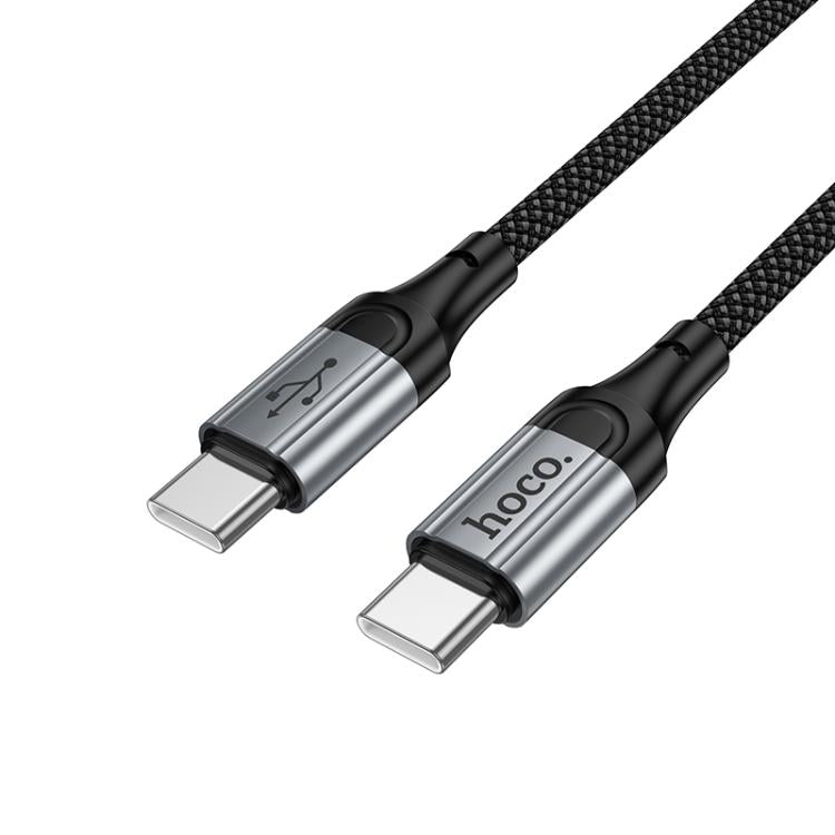 hoco X121 Nuevo 60W Fast Charging Type-C to Type-C Spring Braided Data Cable - Black