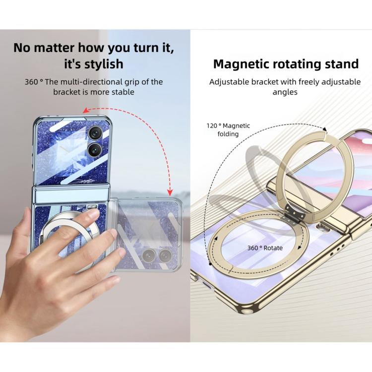For Honor Magic V Flip 2 GKK Integrated Folding Magnetic Hinge Phantom Phone Case with Rotating Stand