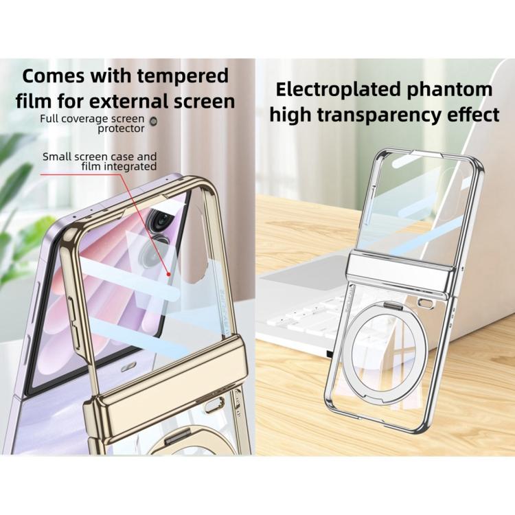 For Honor Magic V Flip 2 GKK Integrated Folding Magnetic Hinge Phantom Phone Case with Rotating Stand