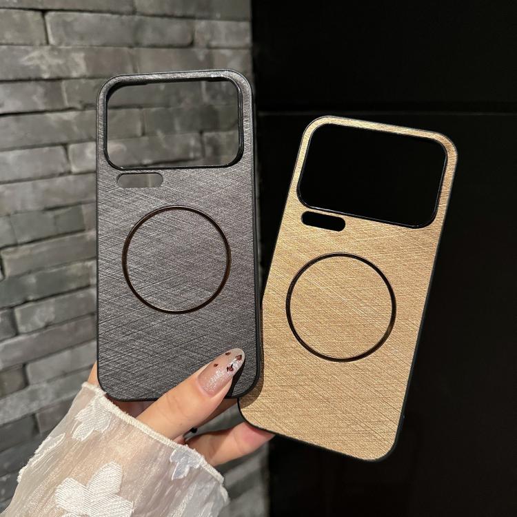 For Xiaomi 17 Pro Max Gold Line Texture Magsafe PC Phone Case