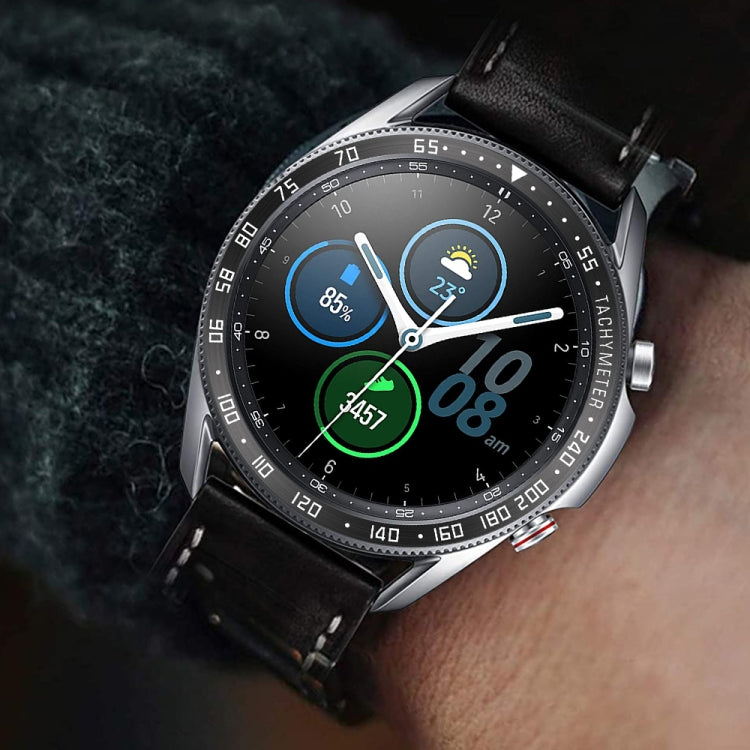 For Samsung Galaxy Watch 3 45mm Smart Watch Steel Bezel Ring, E Version