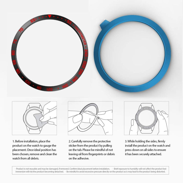 For Samsung Galaxy Watch 3 45mm Smart Watch Steel Bezel Ring, E Version