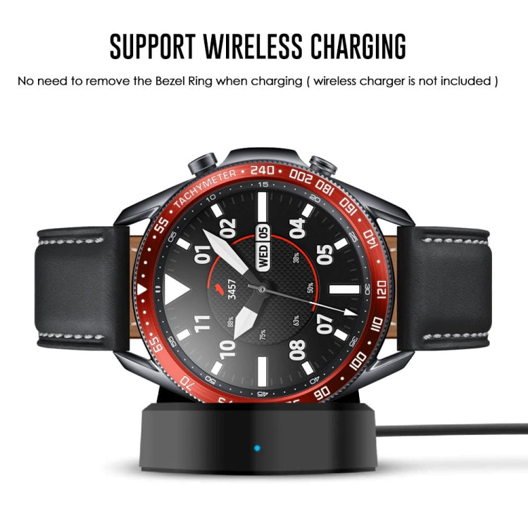 For Samsung Galaxy Watch 3 45mm Smart Watch Steel Bezel Ring, E Version