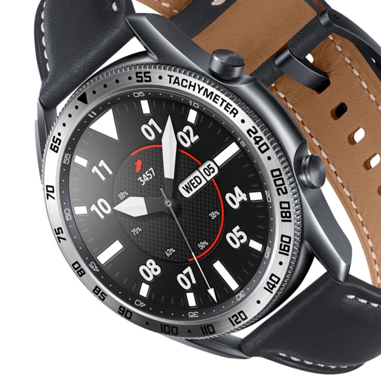 For Samsung Galaxy Watch 3 45mm Smart Watch Steel Bezel Ring, E Version