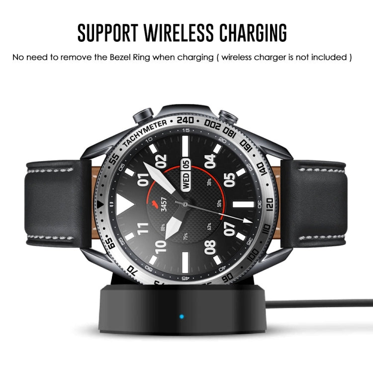 For Samsung Galaxy Watch 3 45mm Smart Watch Steel Bezel Ring, E Version
