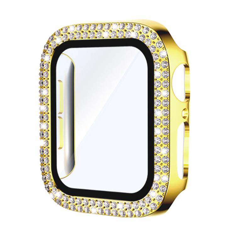 For Apple Watch Series 6 / 5 / 4 / SE 40mm xDfind Double Row Diamond Tempered Glass Film Integrated PC Watch Cover
